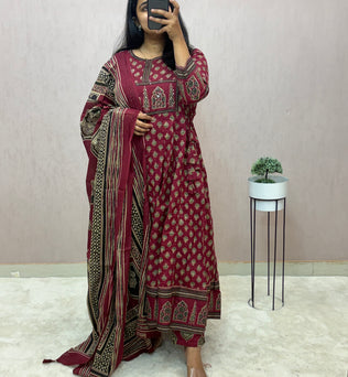 Cotton Anarkali Suit Set