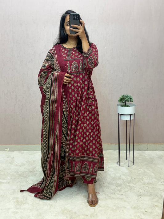 Cotton Anarkali Suit Set