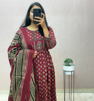 Cotton Anarkali Suit Set