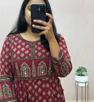 Cotton Anarkali Suit Set