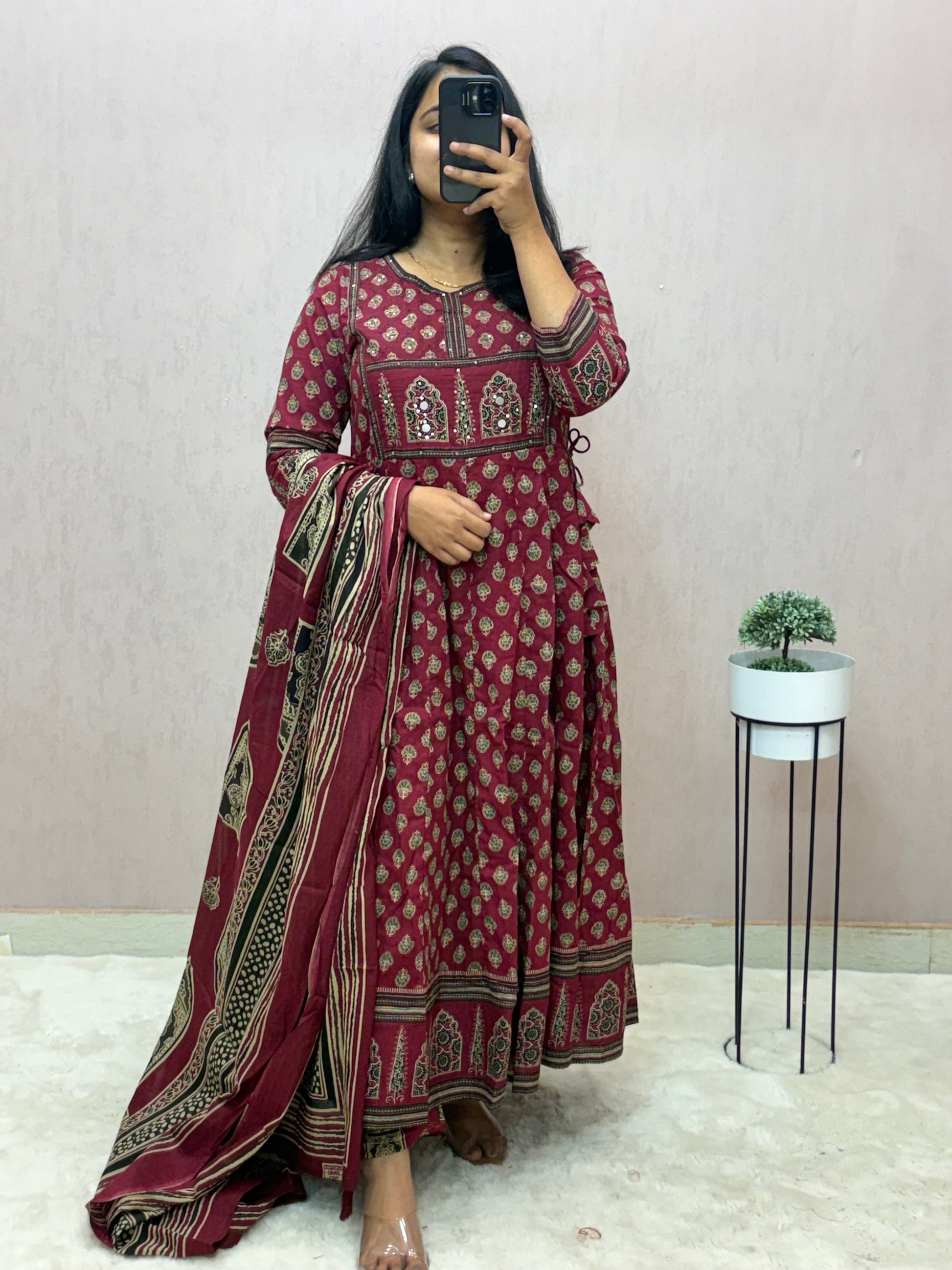 Cotton Anarkali Suit Set