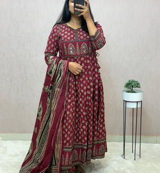 Cotton Anarkali Suit Set