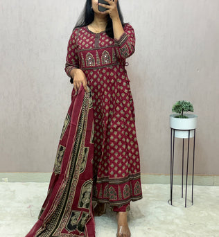 Cotton Anarkali Suit Set