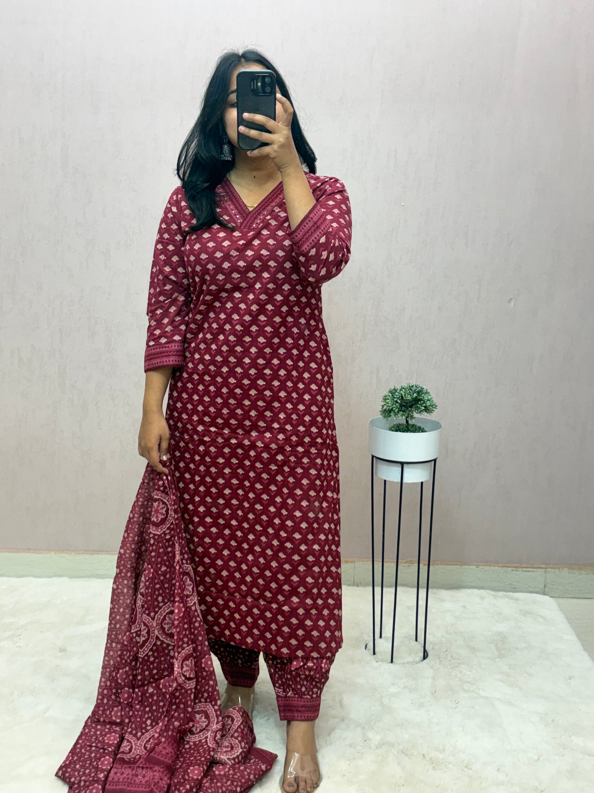 Cotton Straight Suit set