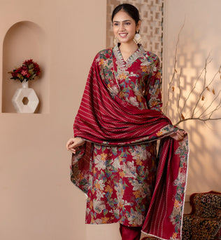 Modal Straight Kurti With Pant and Dupatta