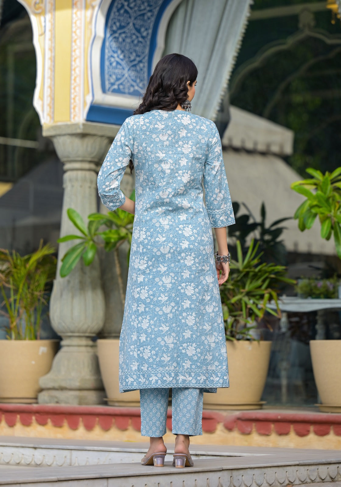 Cotton Front Cut Kurti with Pant and Dupatta