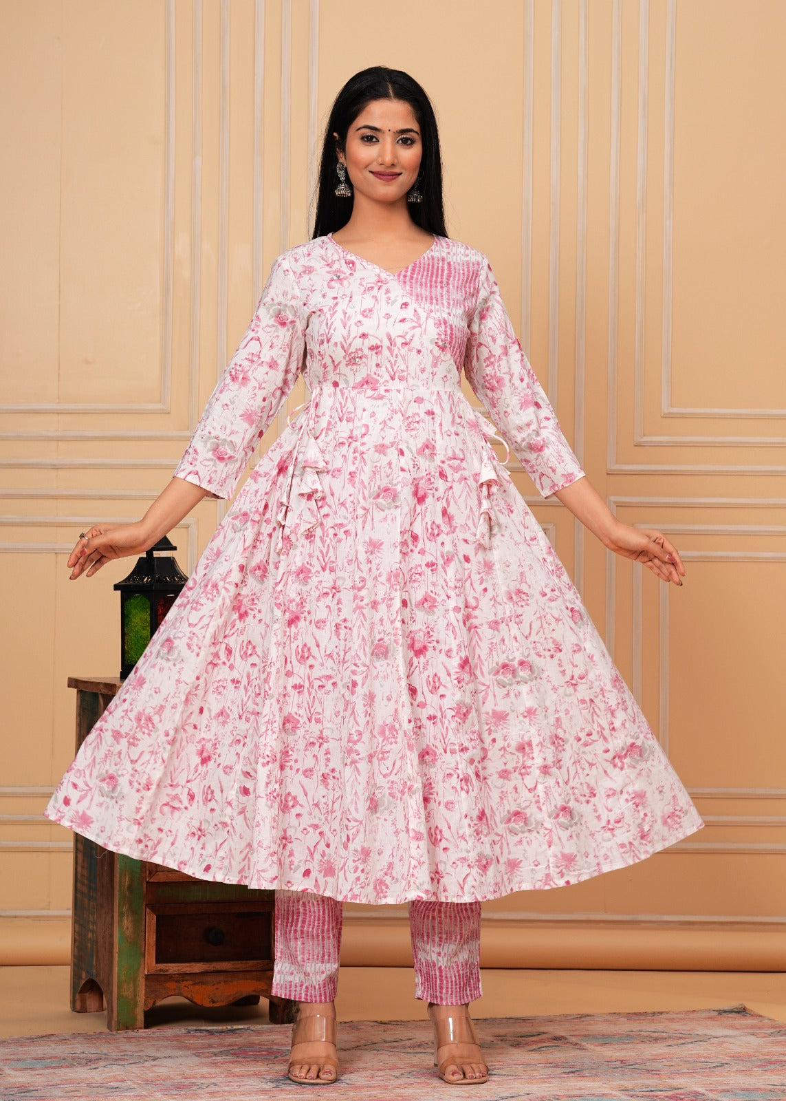 Cotton Anarkali Kurti with Pant and Dupatta