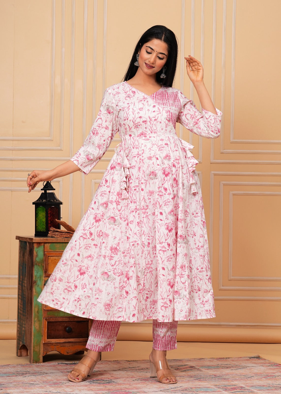 Cotton Anarkali Kurti with Pant and Dupatta