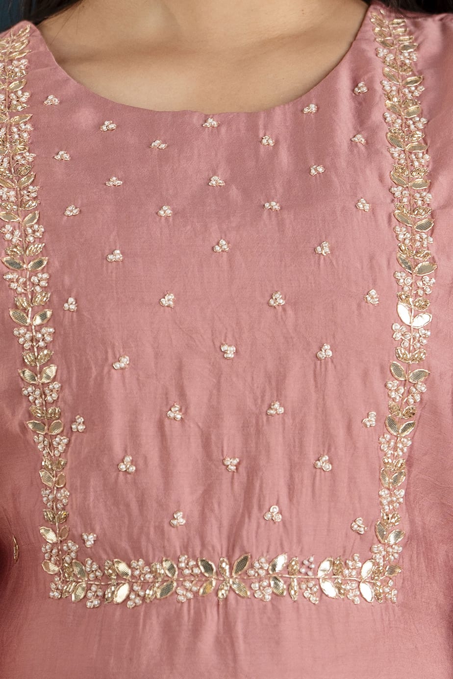 Muslin Sttraight Kurti with Pant and Banarasi Dupatta