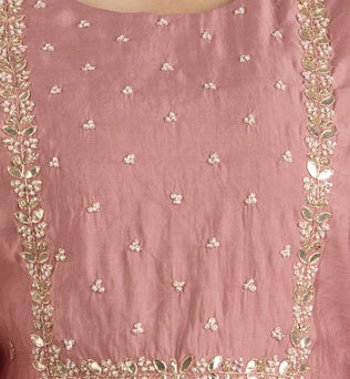 Muslin Sttraight Kurti with Pant and Banarasi Dupatta