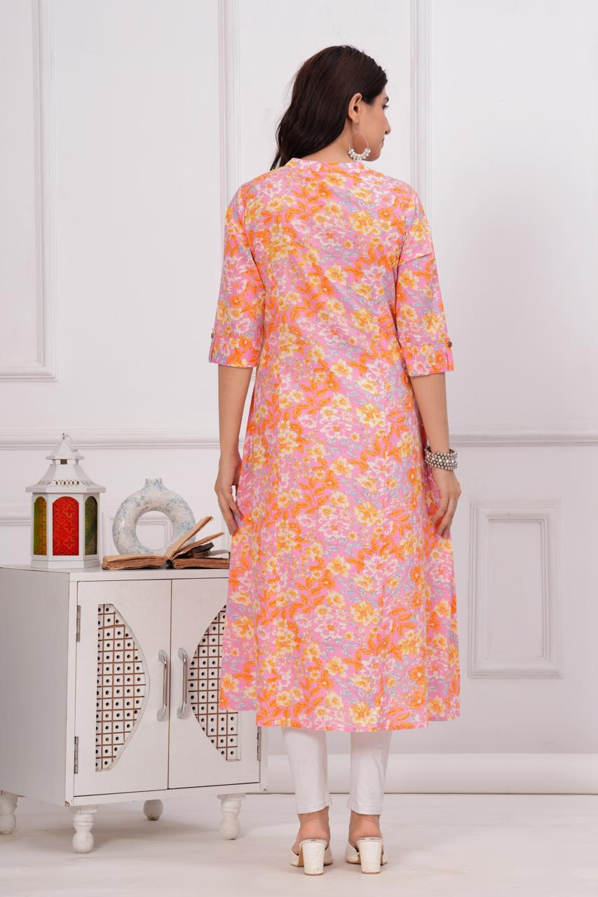 Cotton Printed A-line Kurti