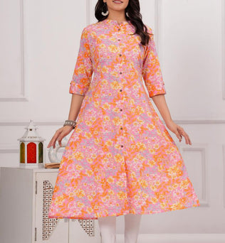 Cotton Printed A-line Kurti