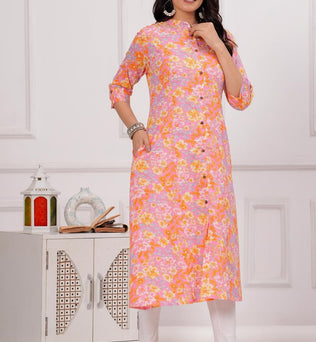 Cotton Printed A-line Kurti