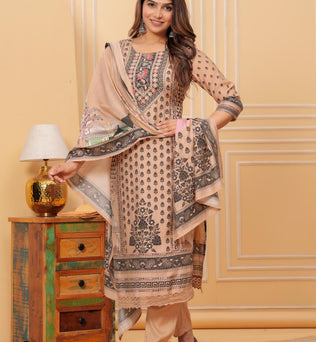 Modal Printed Straight Suit Set