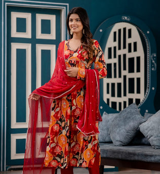 Alia cut Kurti Pant Dupatta Set