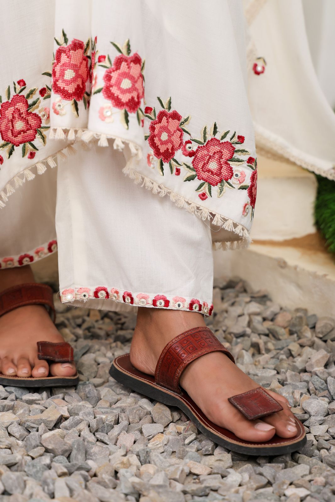 Mulmul Cotton Anarkali Suit Set