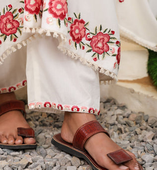 Mulmul Cotton Anarkali Suit Set