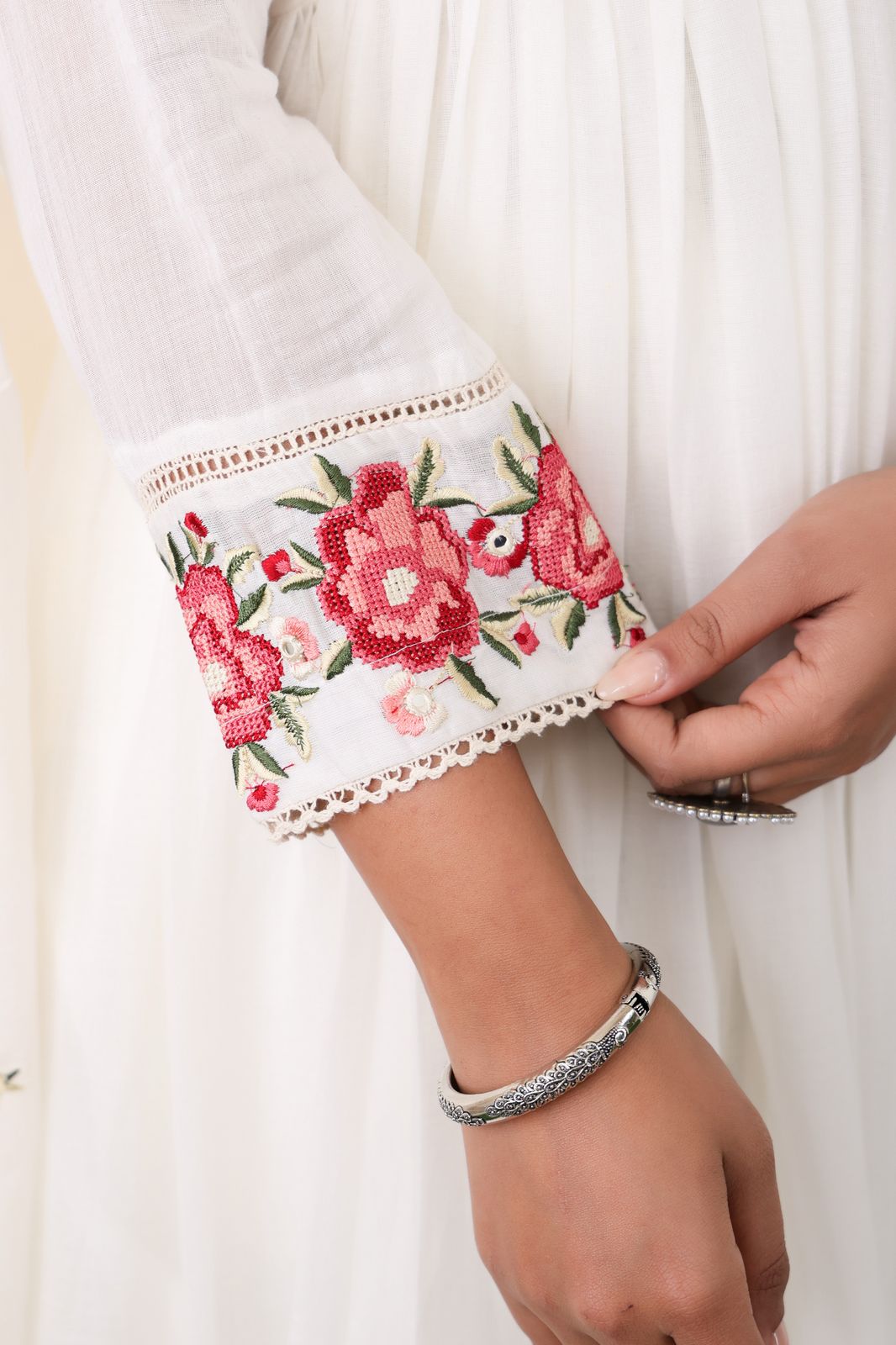 Mulmul Cotton Anarkali Suit Set