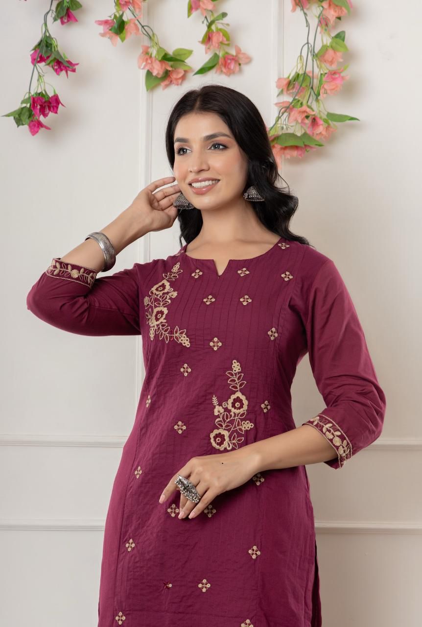 Cotton Solid Co-ord Set