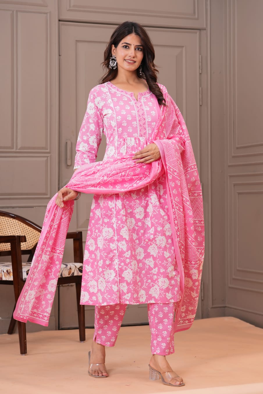 Cotton A-line Suit Set