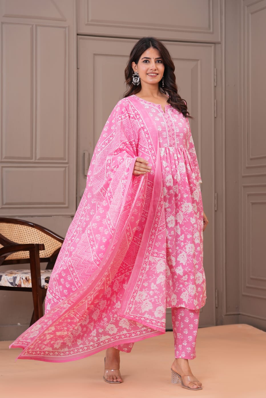 Cotton A-line Suit Set