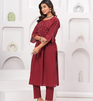 Cotton Solid Kurti with pant