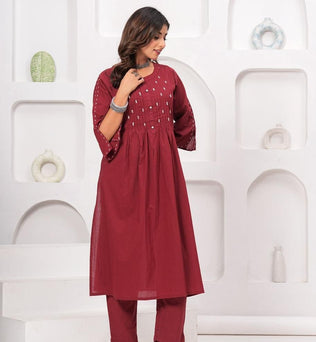 Cotton Solid Kurti with pant