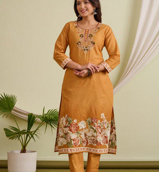 Cotton Straight Suit Set