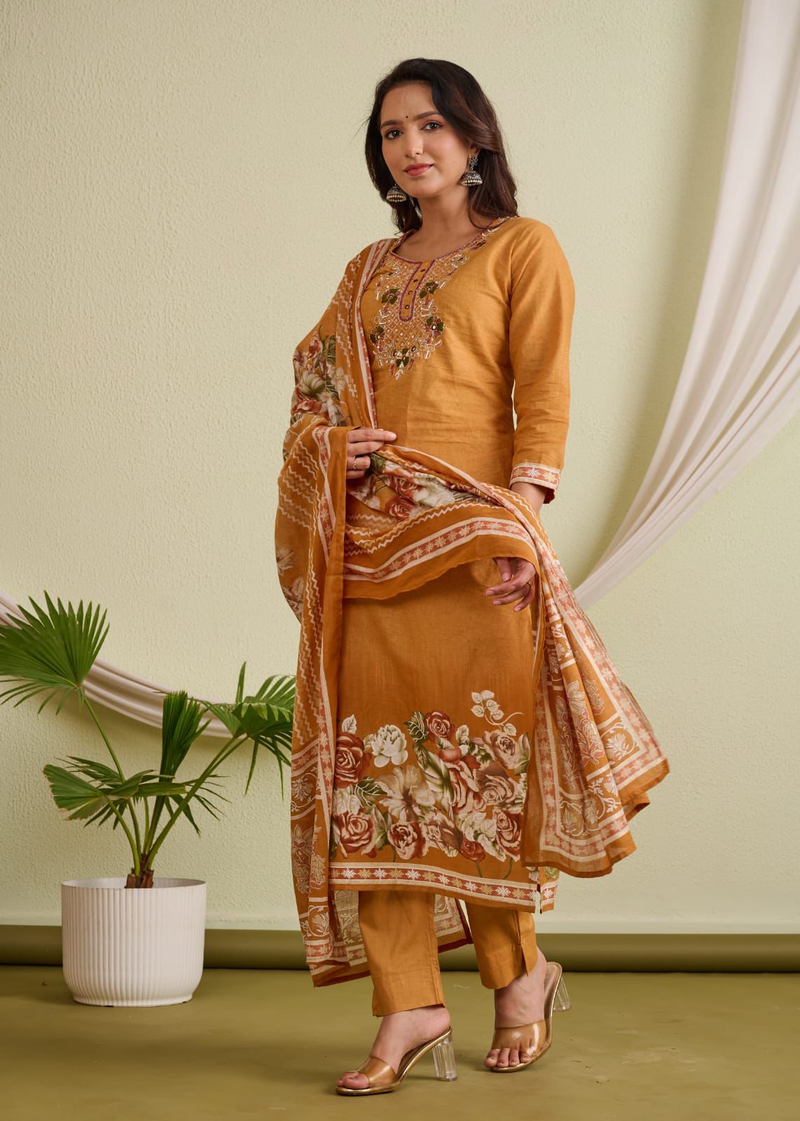 Cotton Straight Suit Set