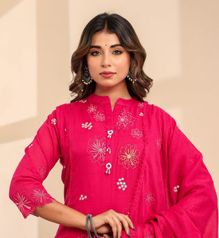 Mulmul Cotton A-line Suit Set