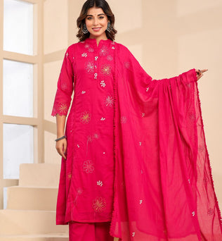 Mulmul Cotton A-line Suit Set