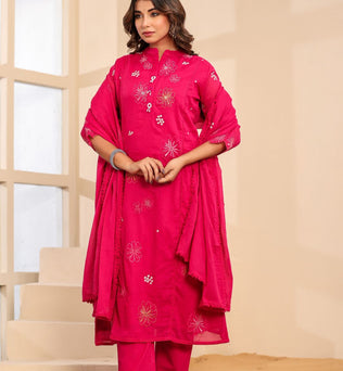 Mulmul Cotton A-line Suit Set