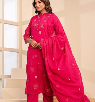 Mulmul Cotton A-line Suit Set