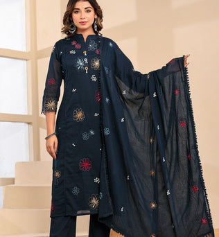 Mulmul Cotton A-line Suit Set