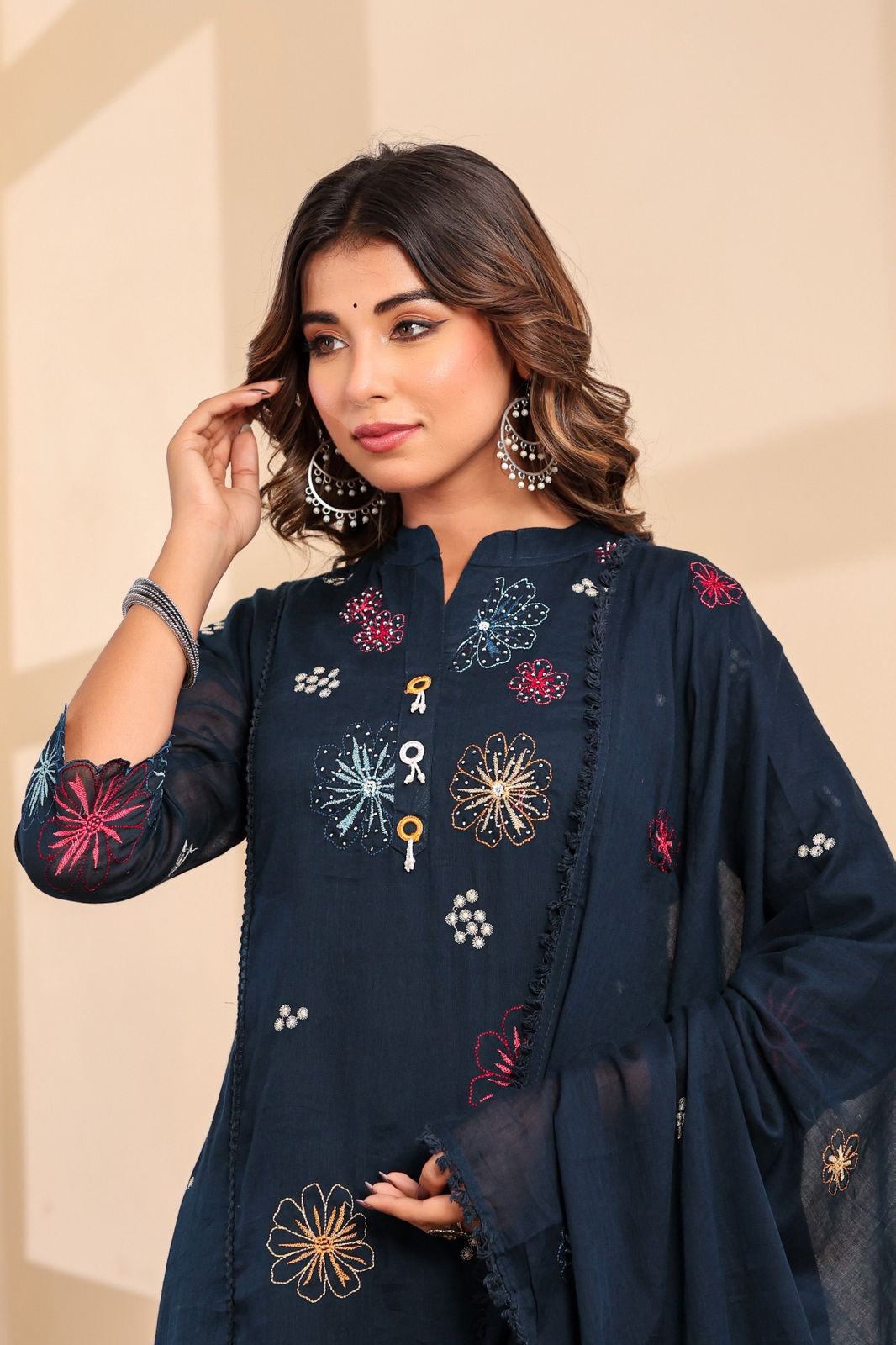 Mulmul Cotton A-line Suit Set