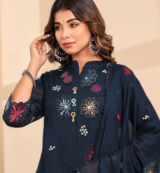 Mulmul Cotton A-line Suit Set