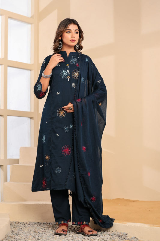 Mulmul Cotton A-line Suit Set