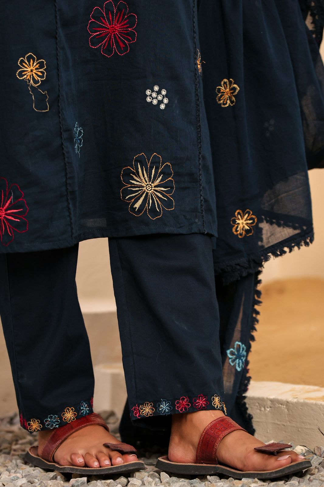 Mulmul Cotton A-line Suit Set