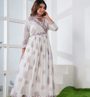 Mulmul  Cotton Anakali Suit Set