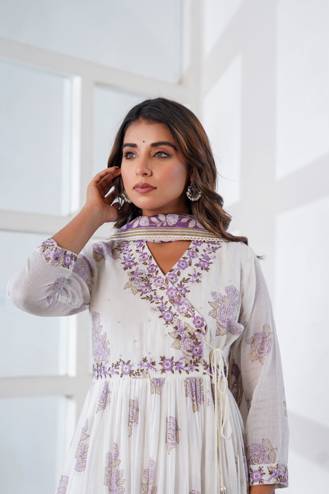 Mulmul  Cotton Anakali Suit Set