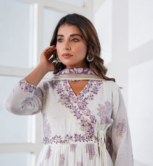 Mulmul  Cotton Anakali Suit Set