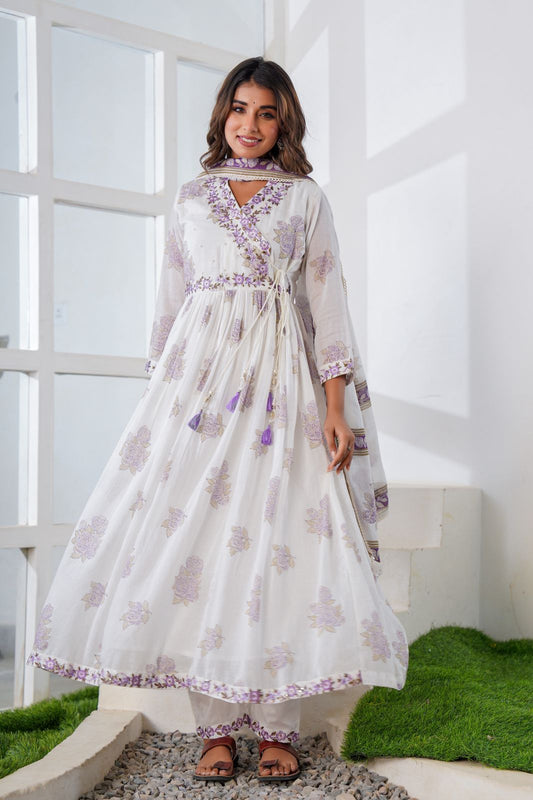 Mulmul  Cotton Anakali Suit Set