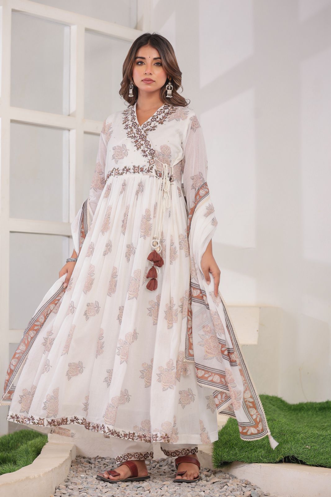 Mulmul  Cotton Anakali Suit Set