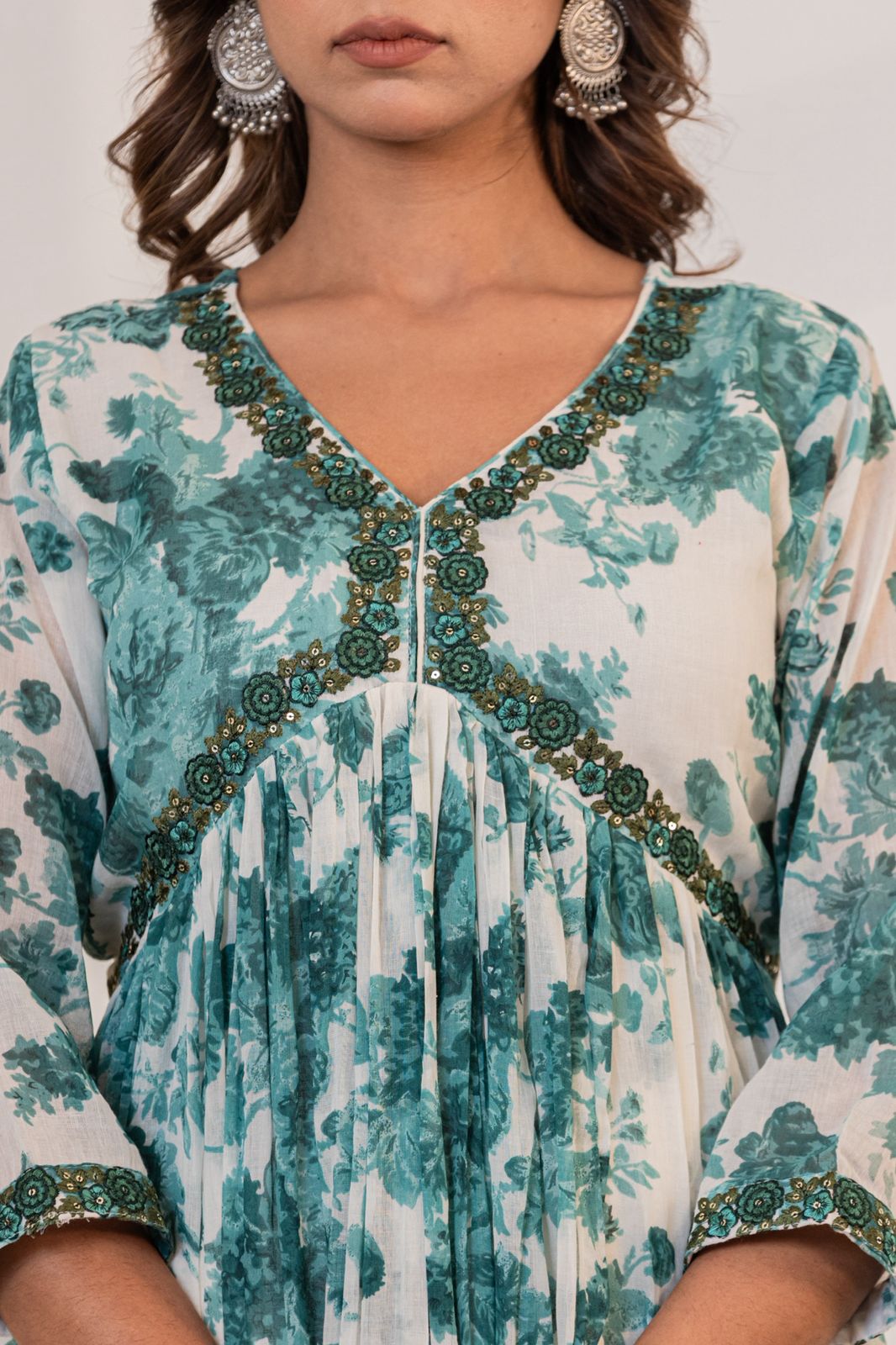 Mulmul Cotton Anarkali Suit Set