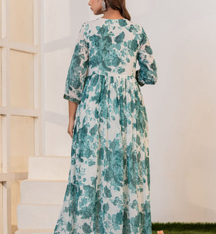 Mulmul Cotton Anarkali Suit Set