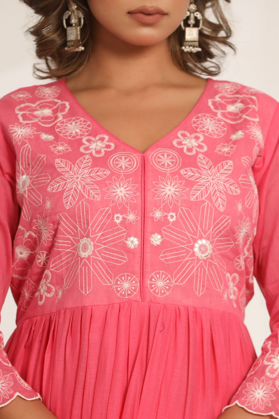 Mulmul Anarkali Suit Set