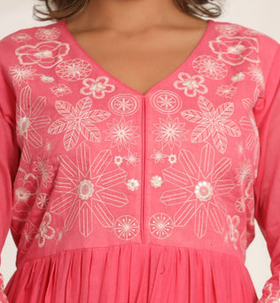 Mulmul Anarkali Suit Set