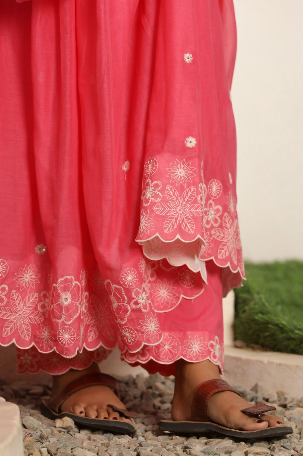 Mulmul Anarkali Suit Set