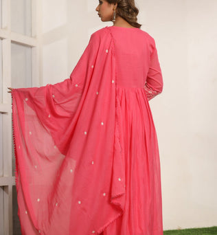 Mulmul Anarkali Suit Set