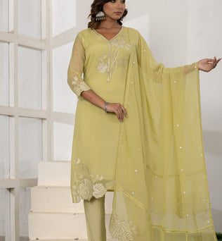 Organza Straight Suit Set